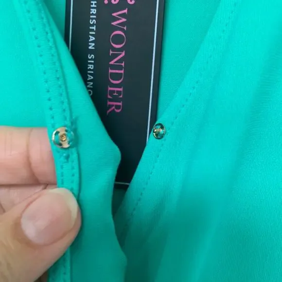 Christian Siriano C Wonder sleeveless jumpsuit V neck side pockets wide leg M - Picture 4 of 10